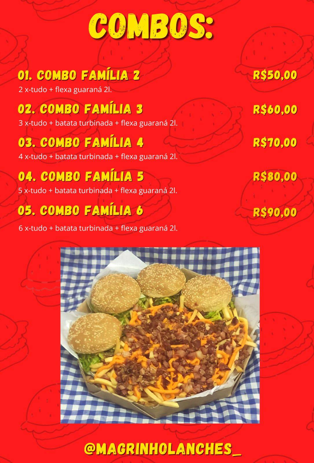 MAGRINHO LANCHES cardápio