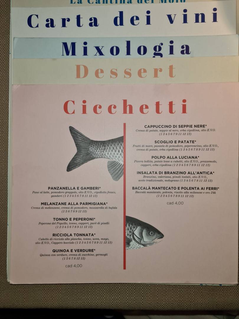 Menu di MOLO12 Ai Gelsi 