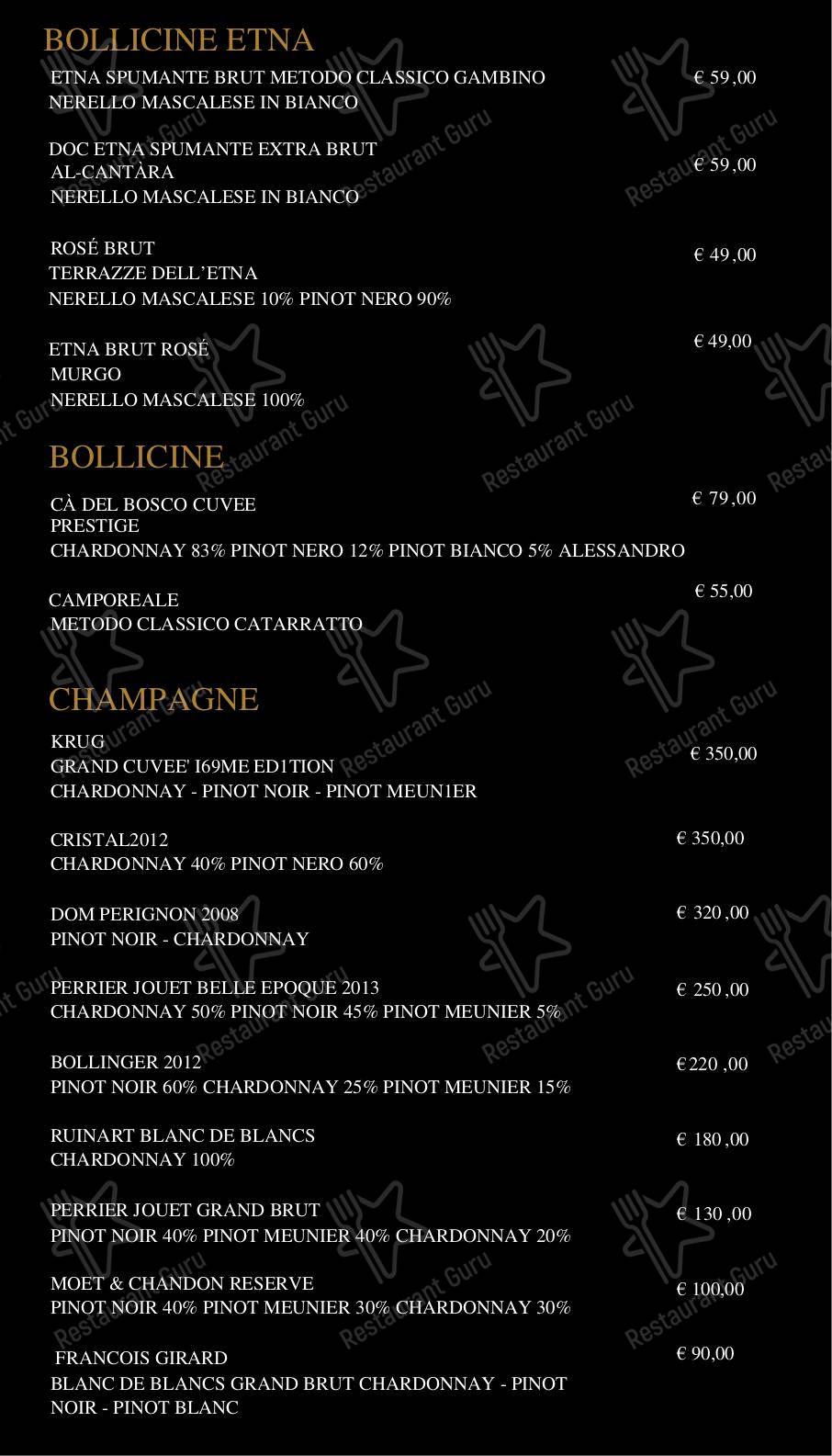 MOON in Catania - 菜单