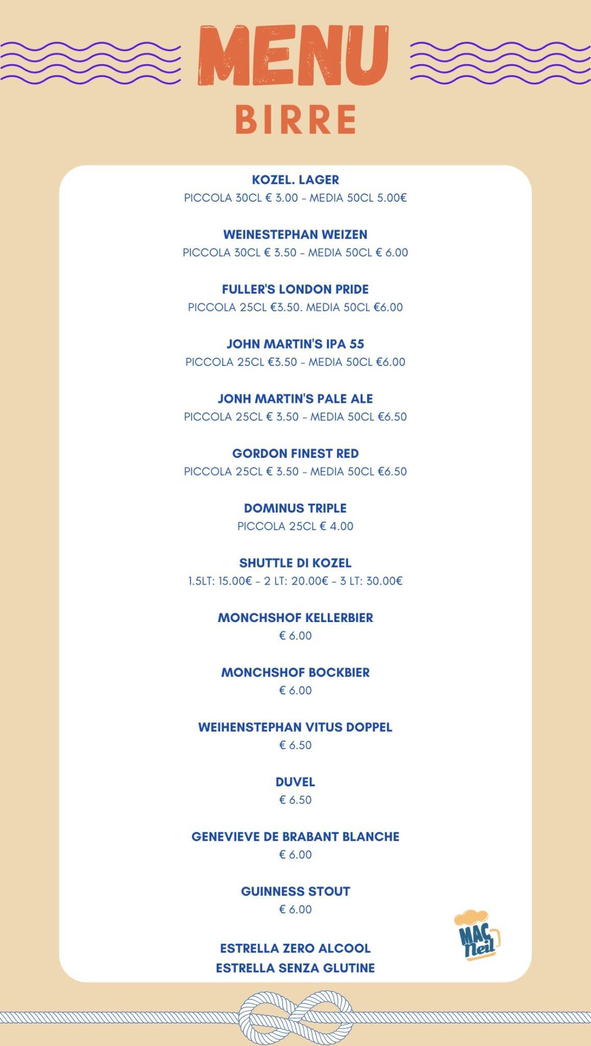 Menu di Mac Neil 