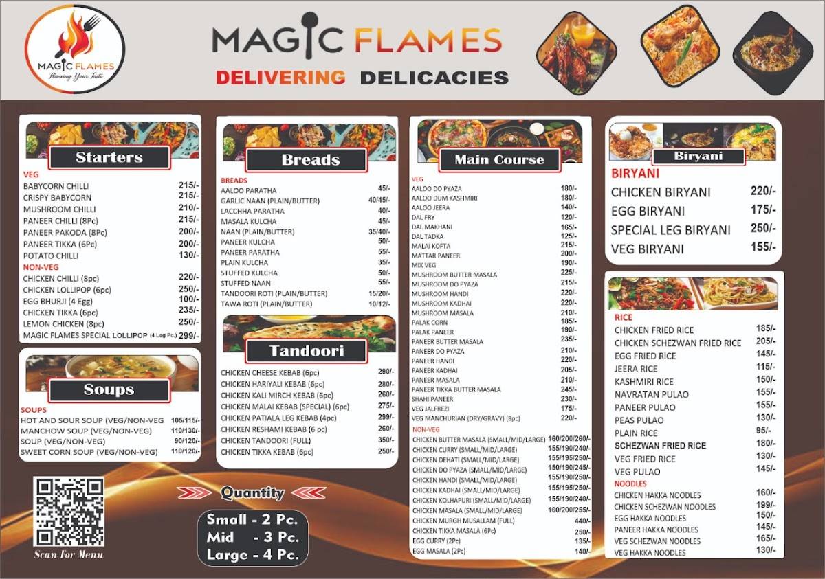 Magic Flames menu