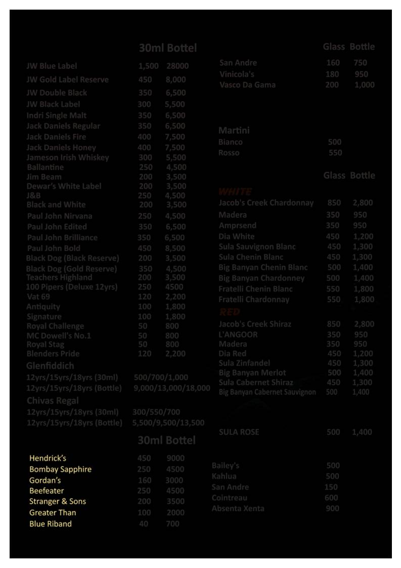 Magzika Beach Shack menu
