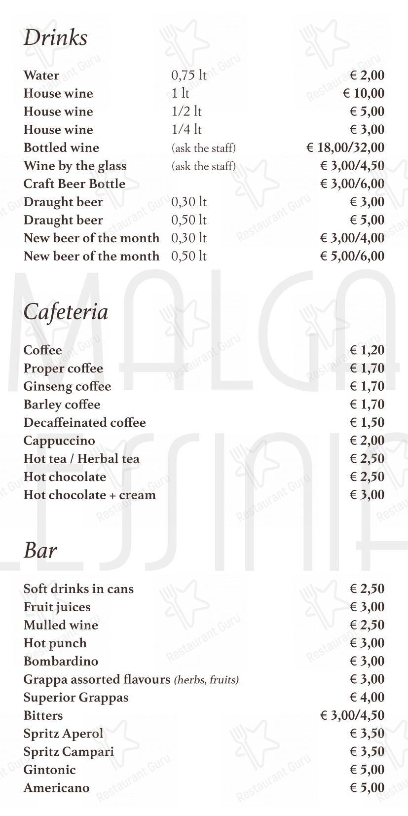 Menu di Malga Lessinia - Menu