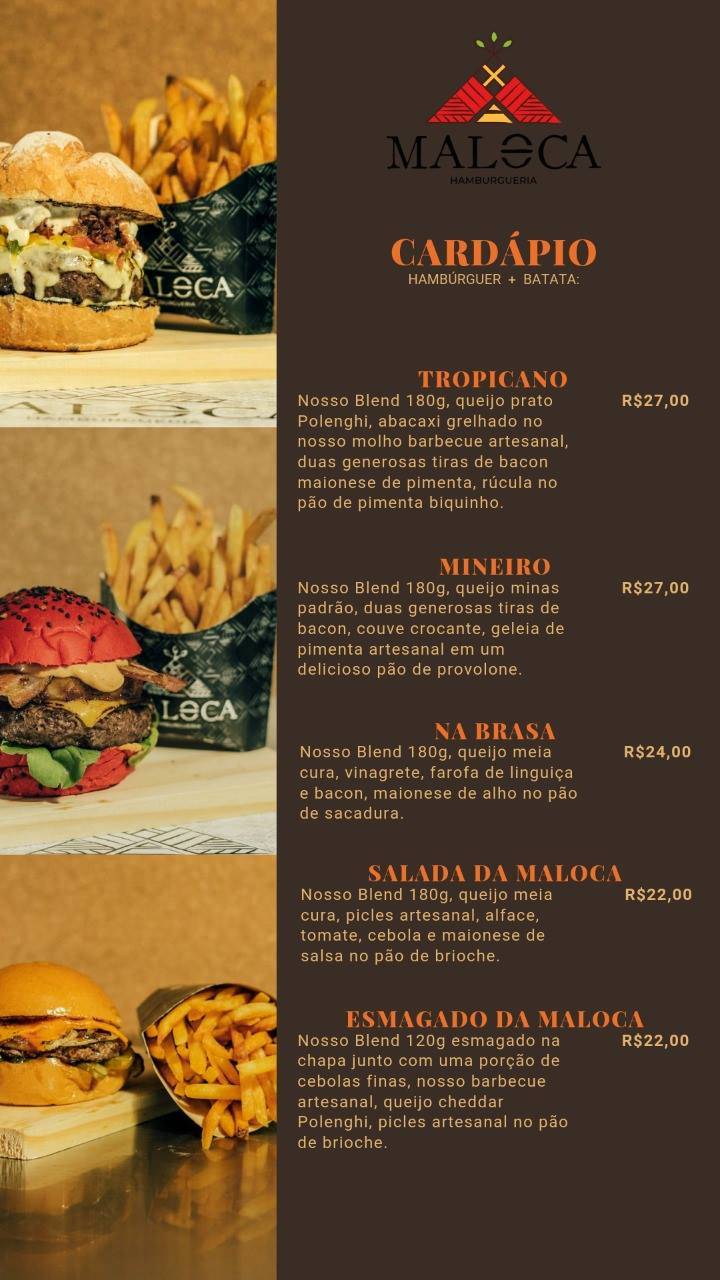 Maloca Hamburgueria cardápio