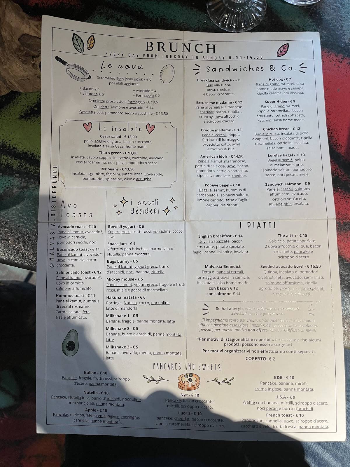 Menu di Malvasia 