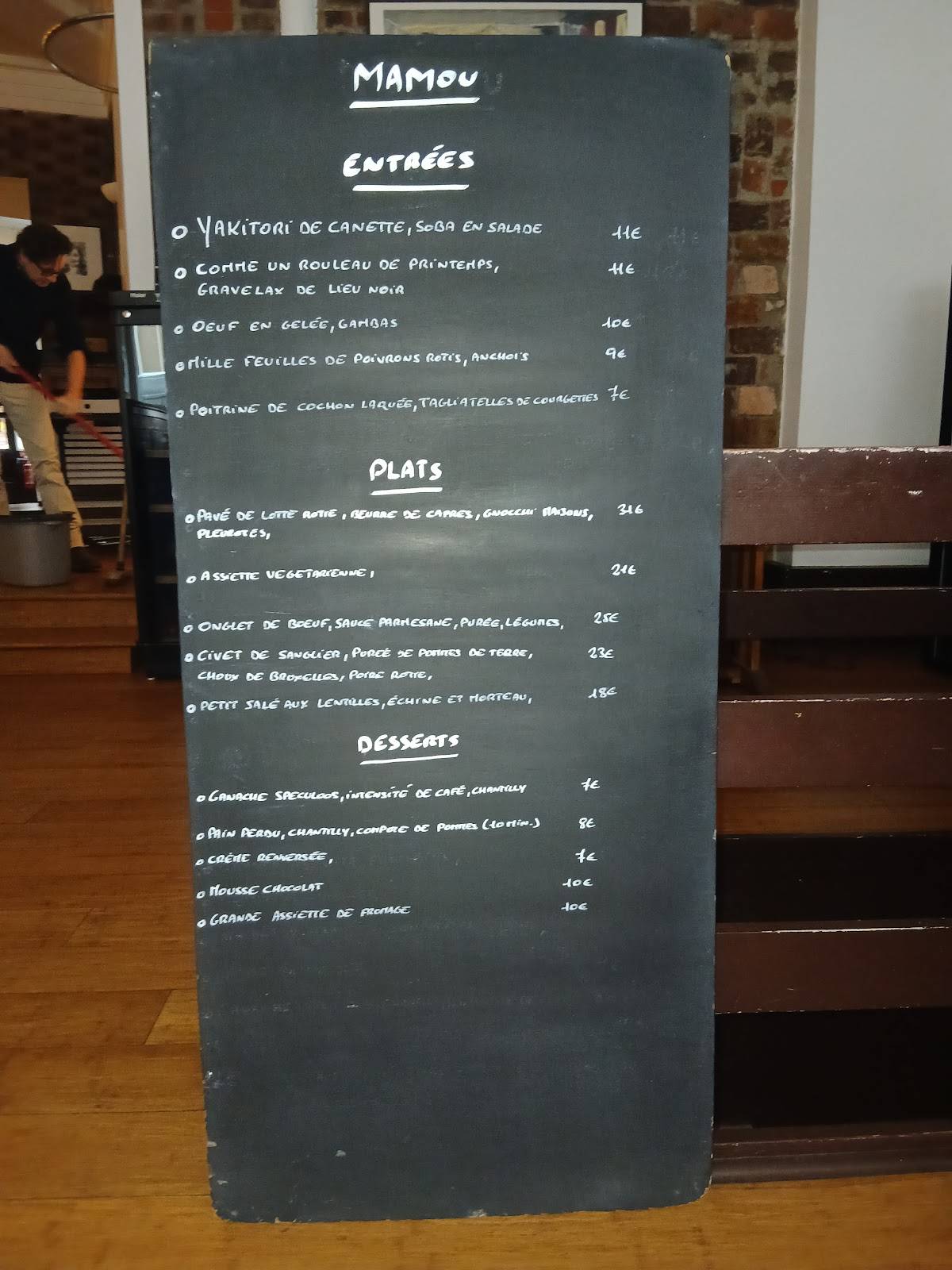 Menu de Mamou