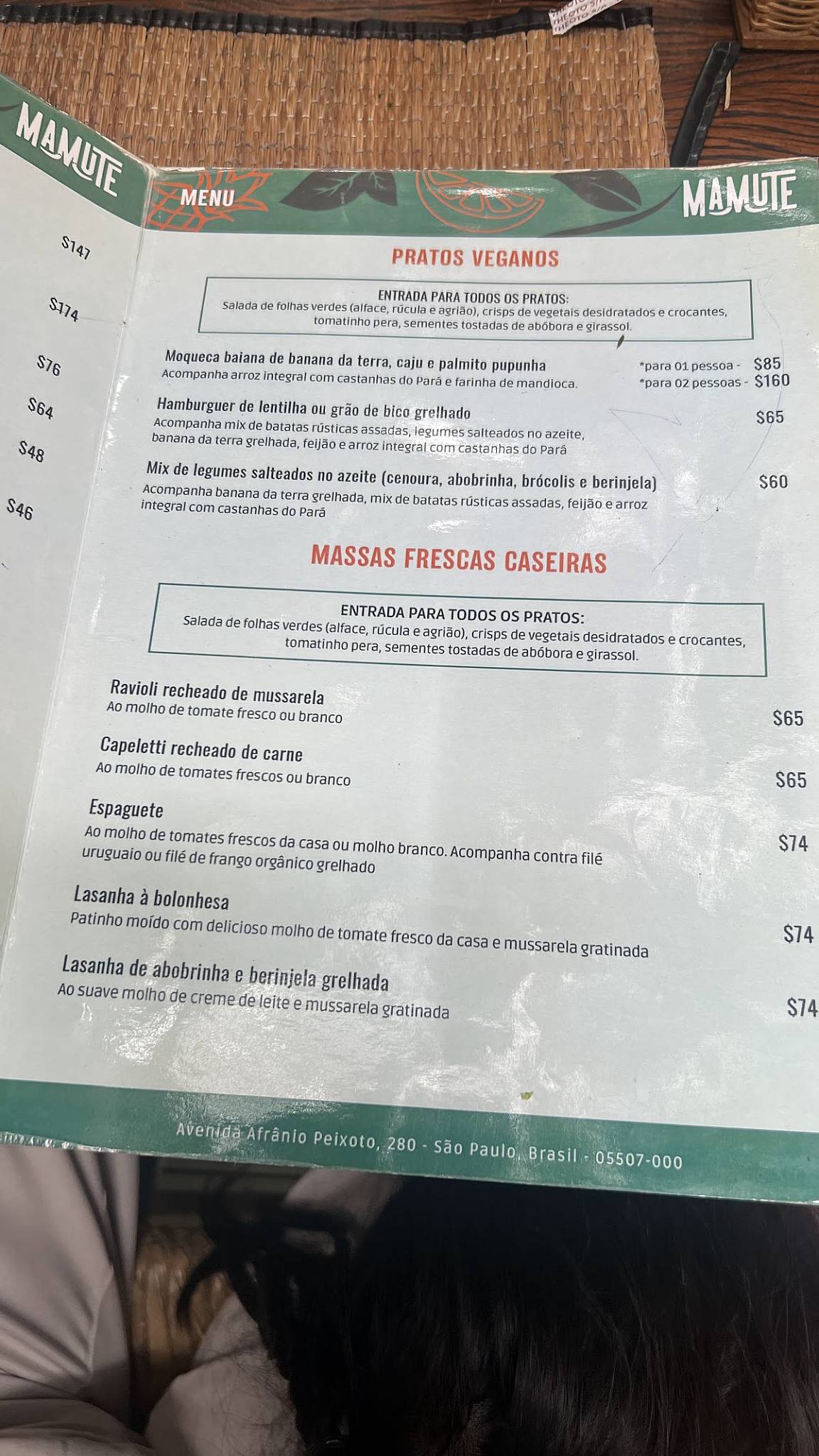 Mamute Frutaria & Restaurante cardápio