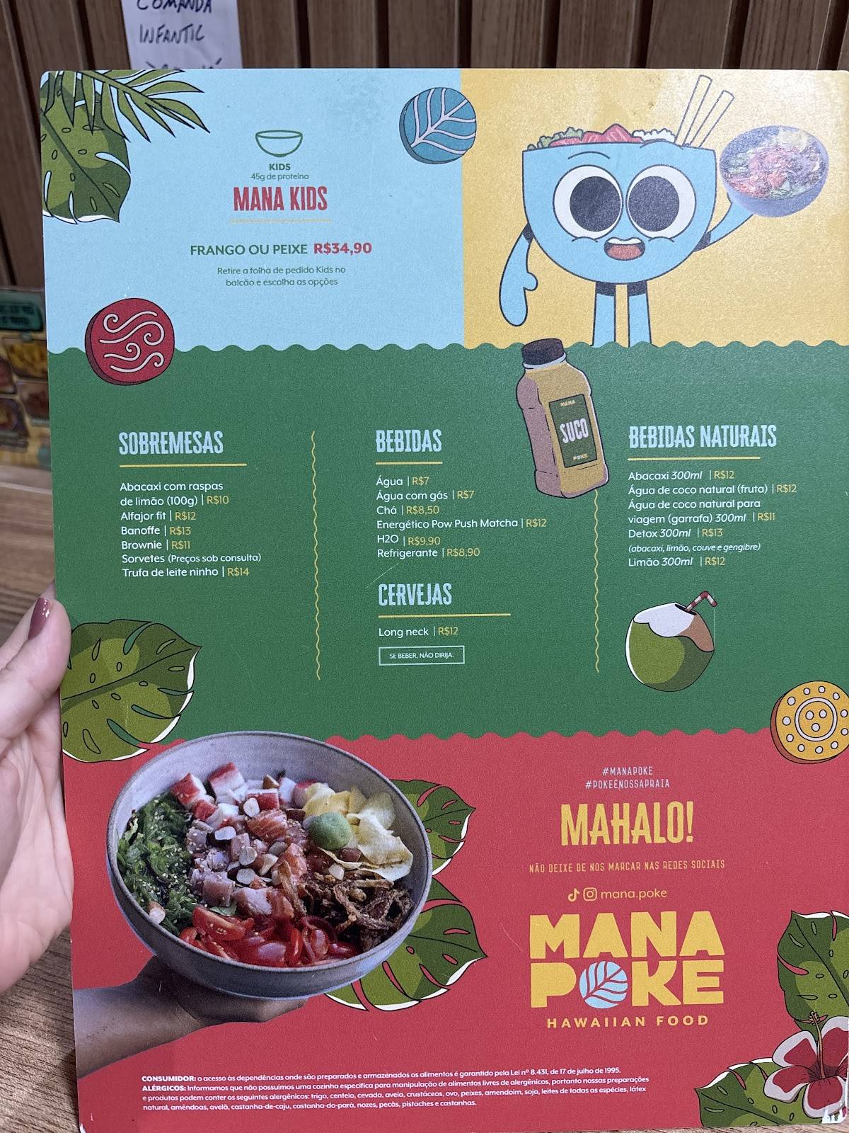 Mana Poke Ribeirão Preto cardápio
