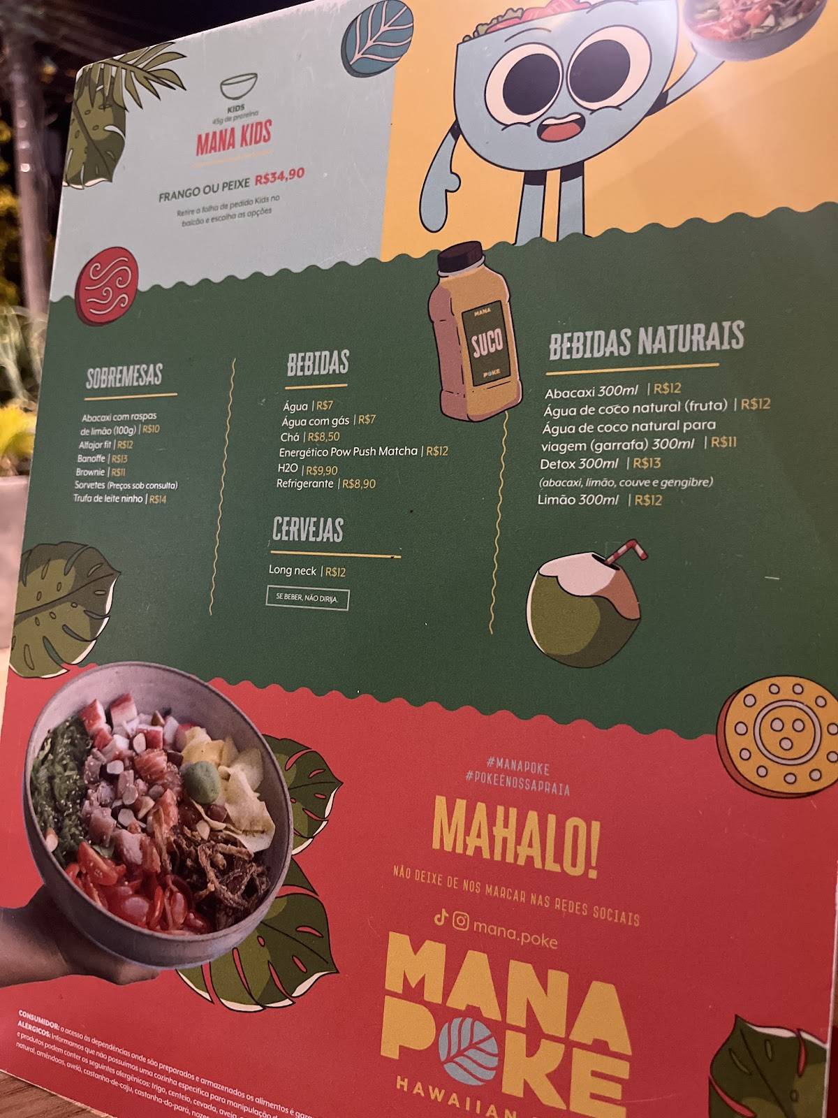 Mana Poke Ribeirão Preto cardápio