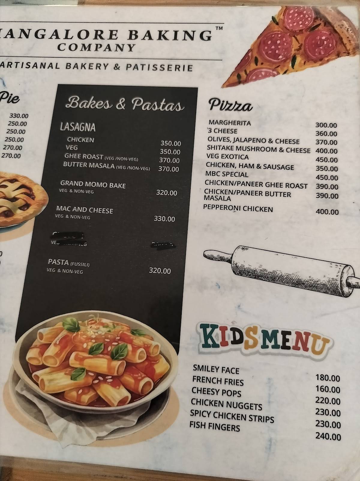 Mangalore Baking Company menu