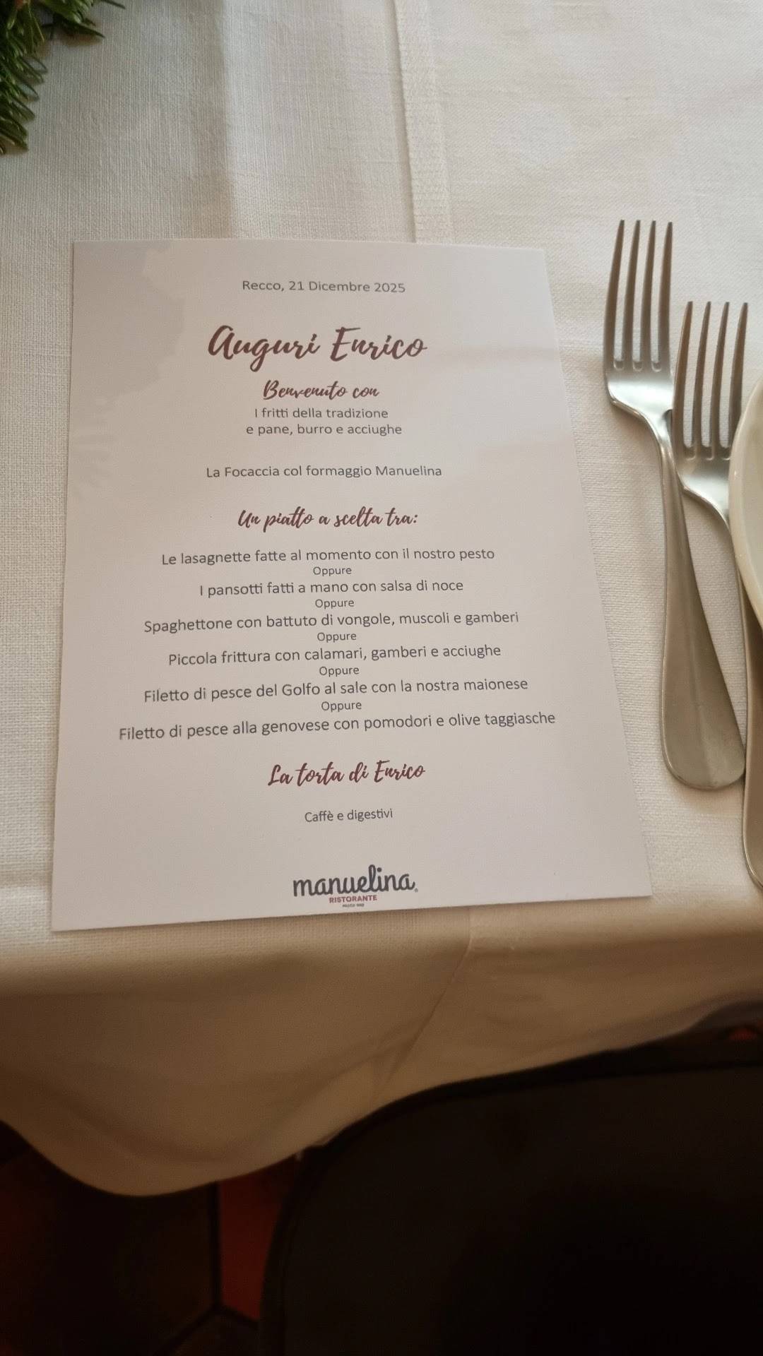 Menu di Manuelina Ristorante 