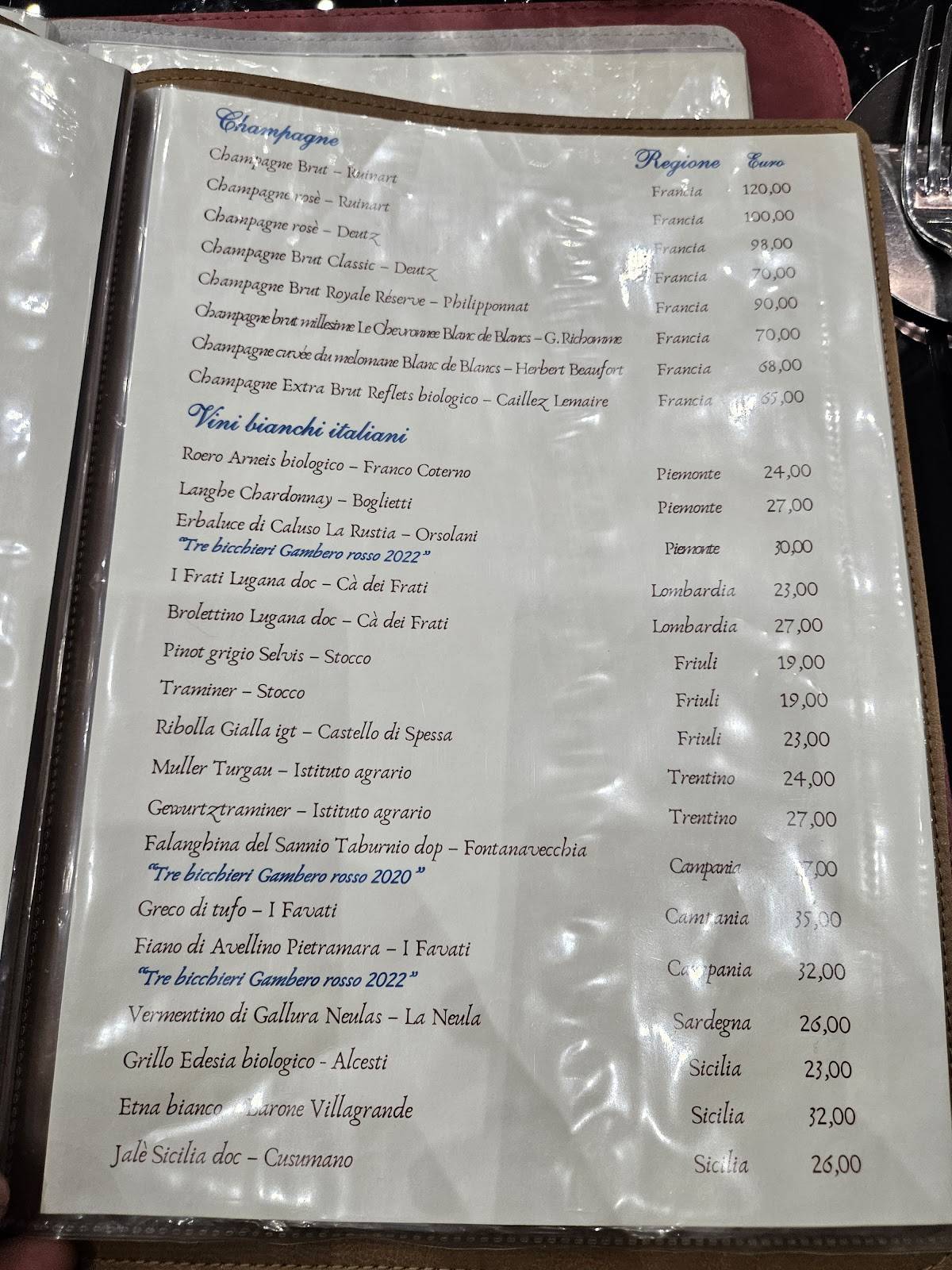 Menu di Maremio 