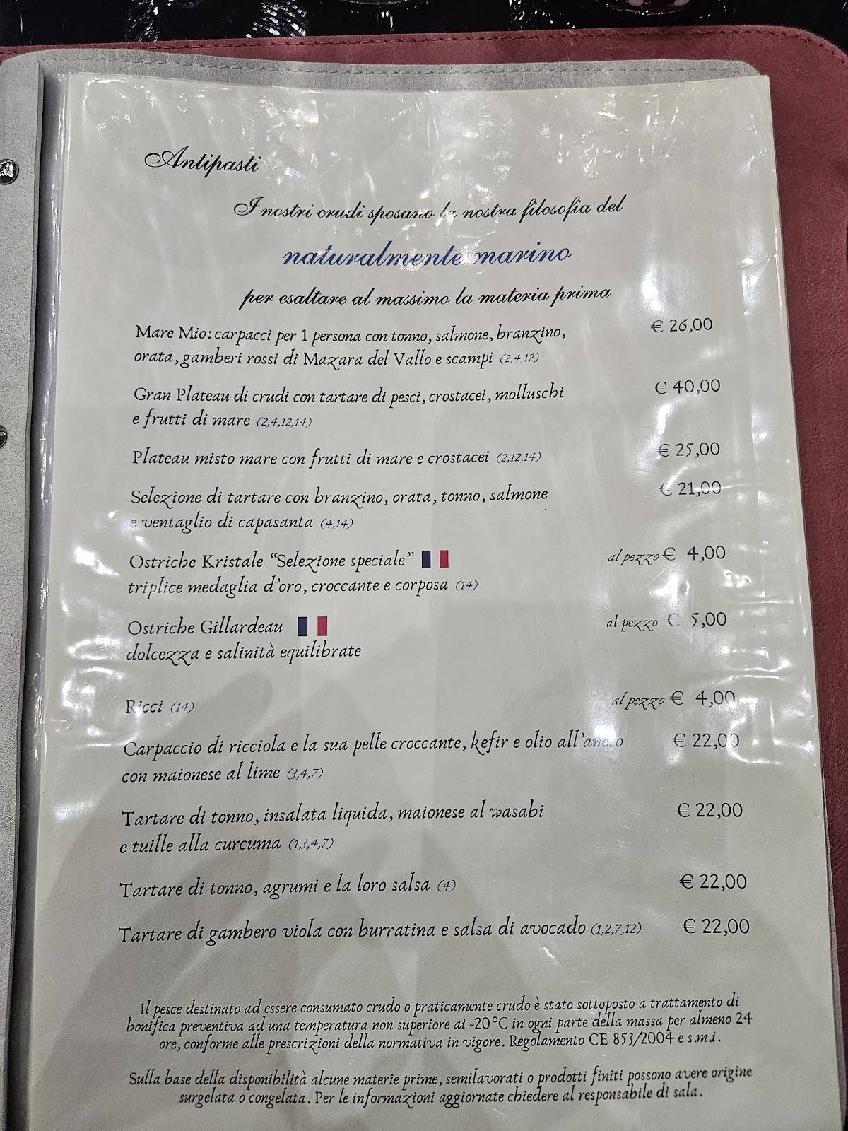 Menu di Maremio 