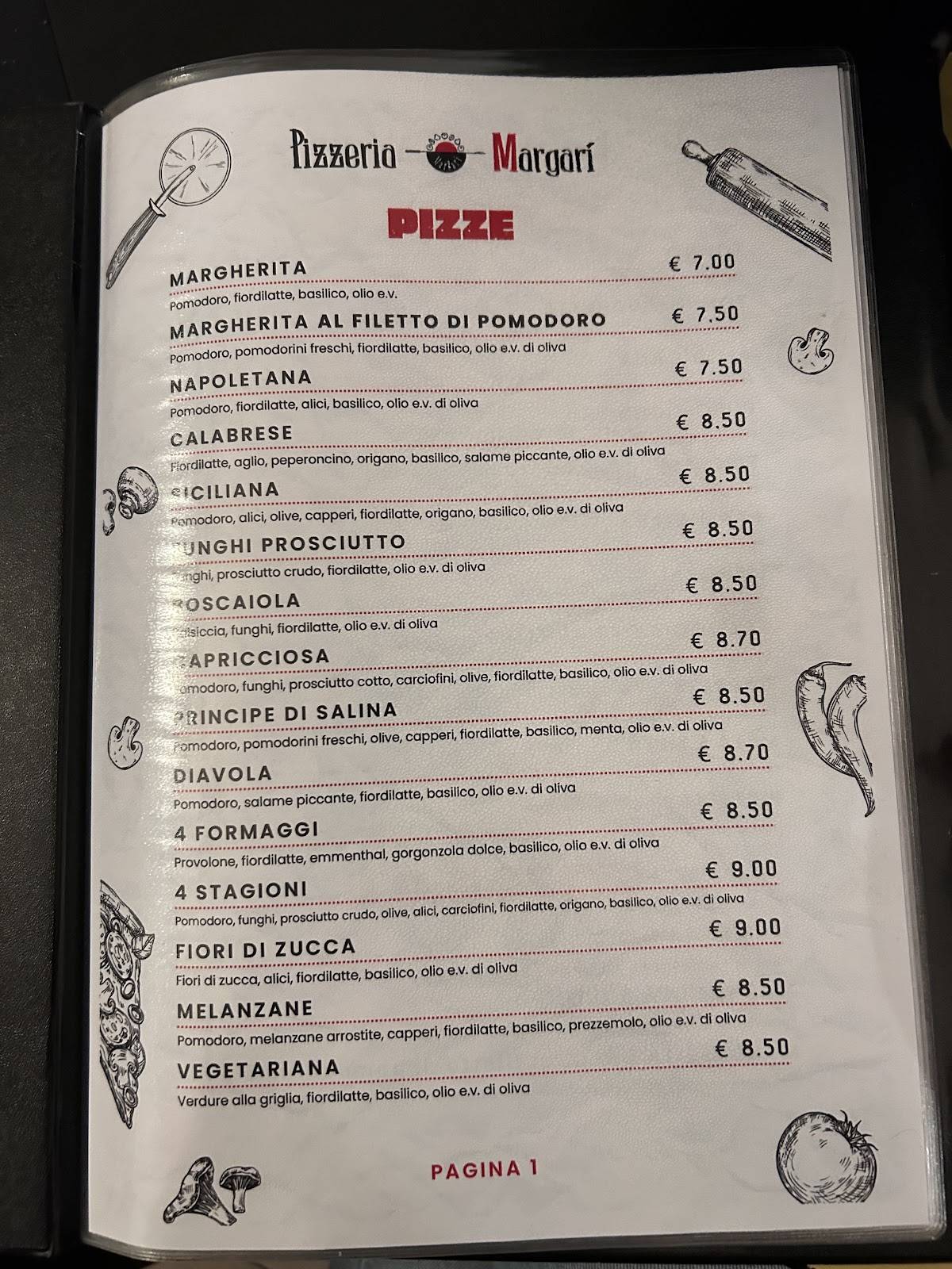 Menu de Margarì