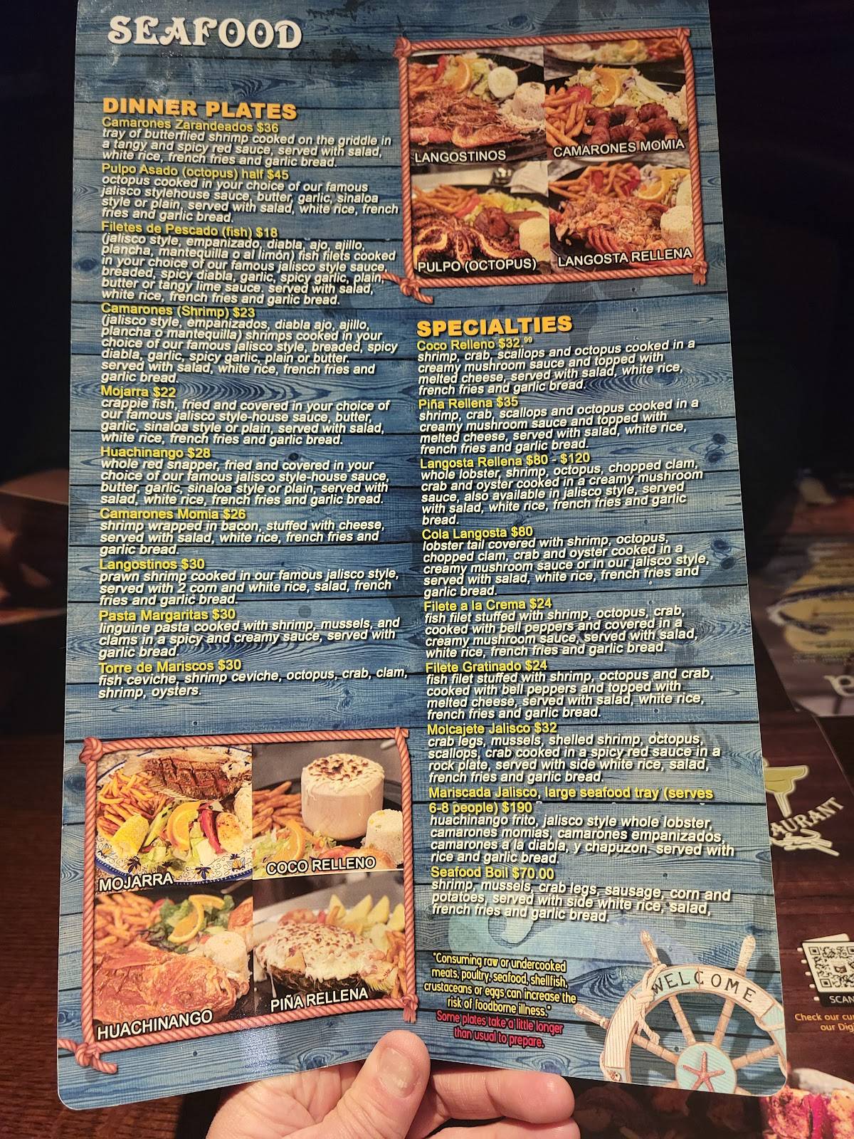 Menu at Margaritas Grill Mexican Restaurant, Traverse City