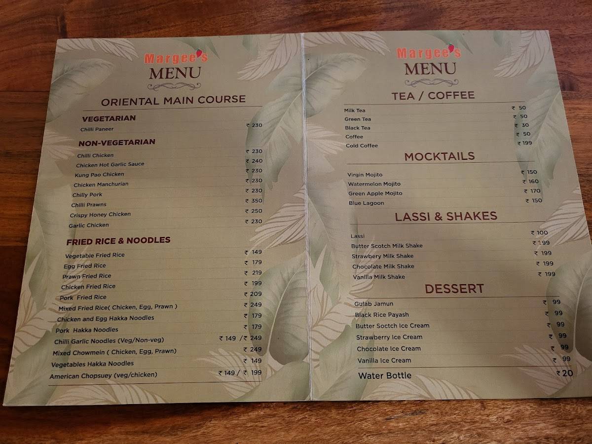 Margees menu