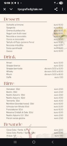 Menu di Mary Grace Sala Ricevimenti Ristorante E Pizzeria 