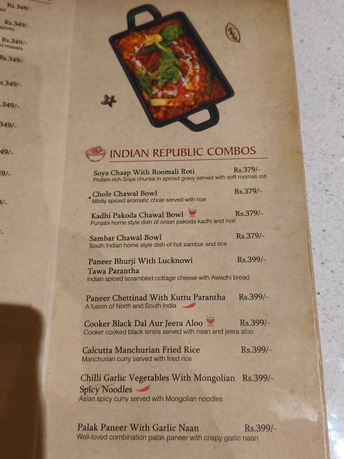 Masala Republic by Dadu's menu