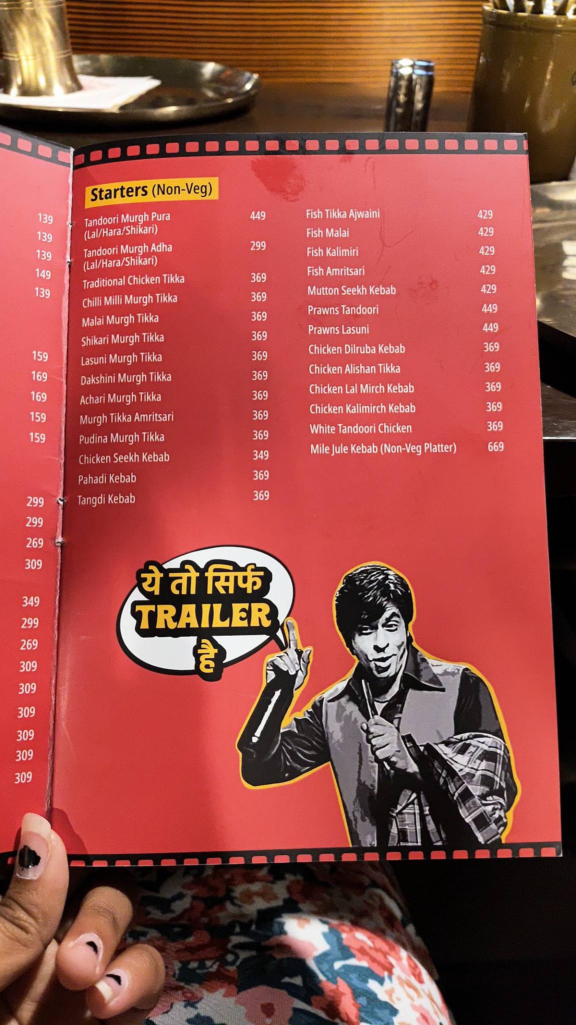 Masala Talkies menu