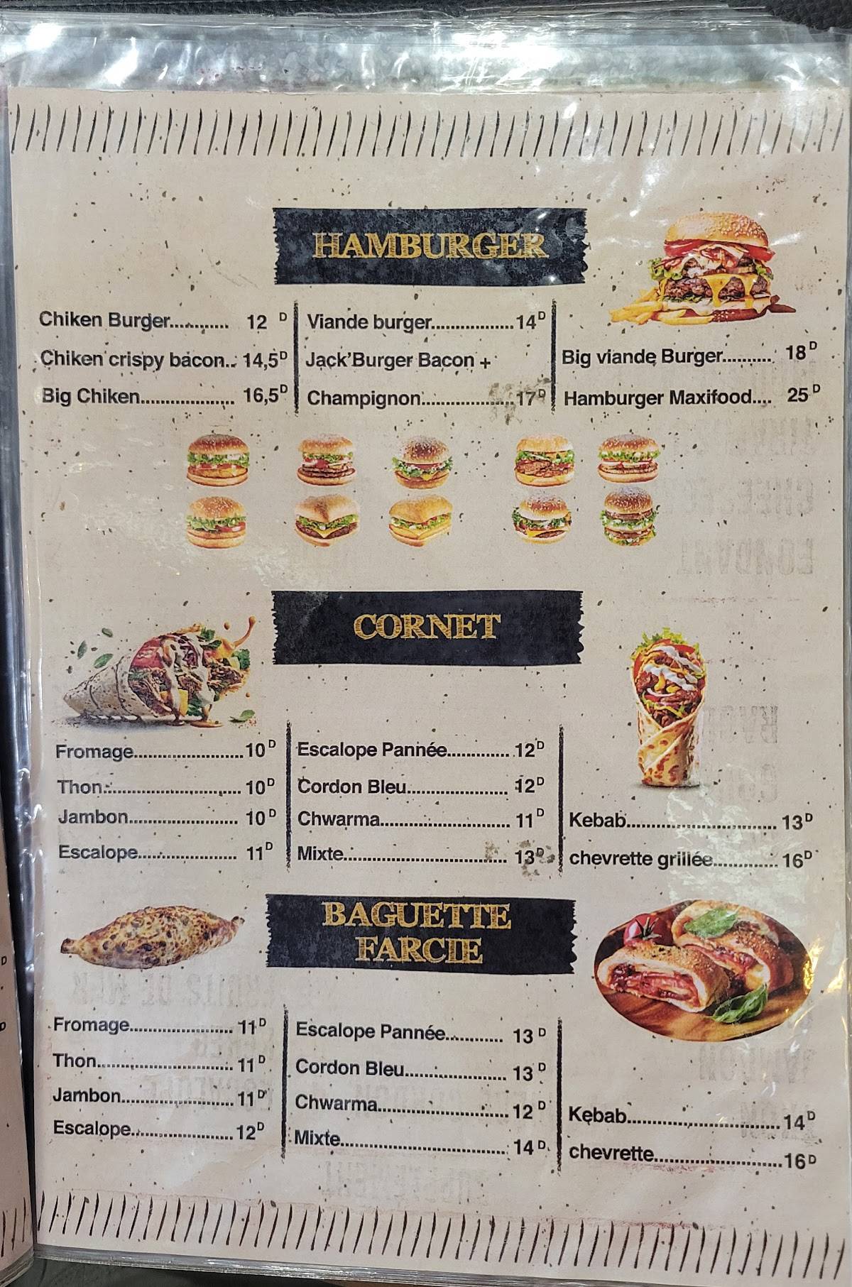 Menu de Maxi Food