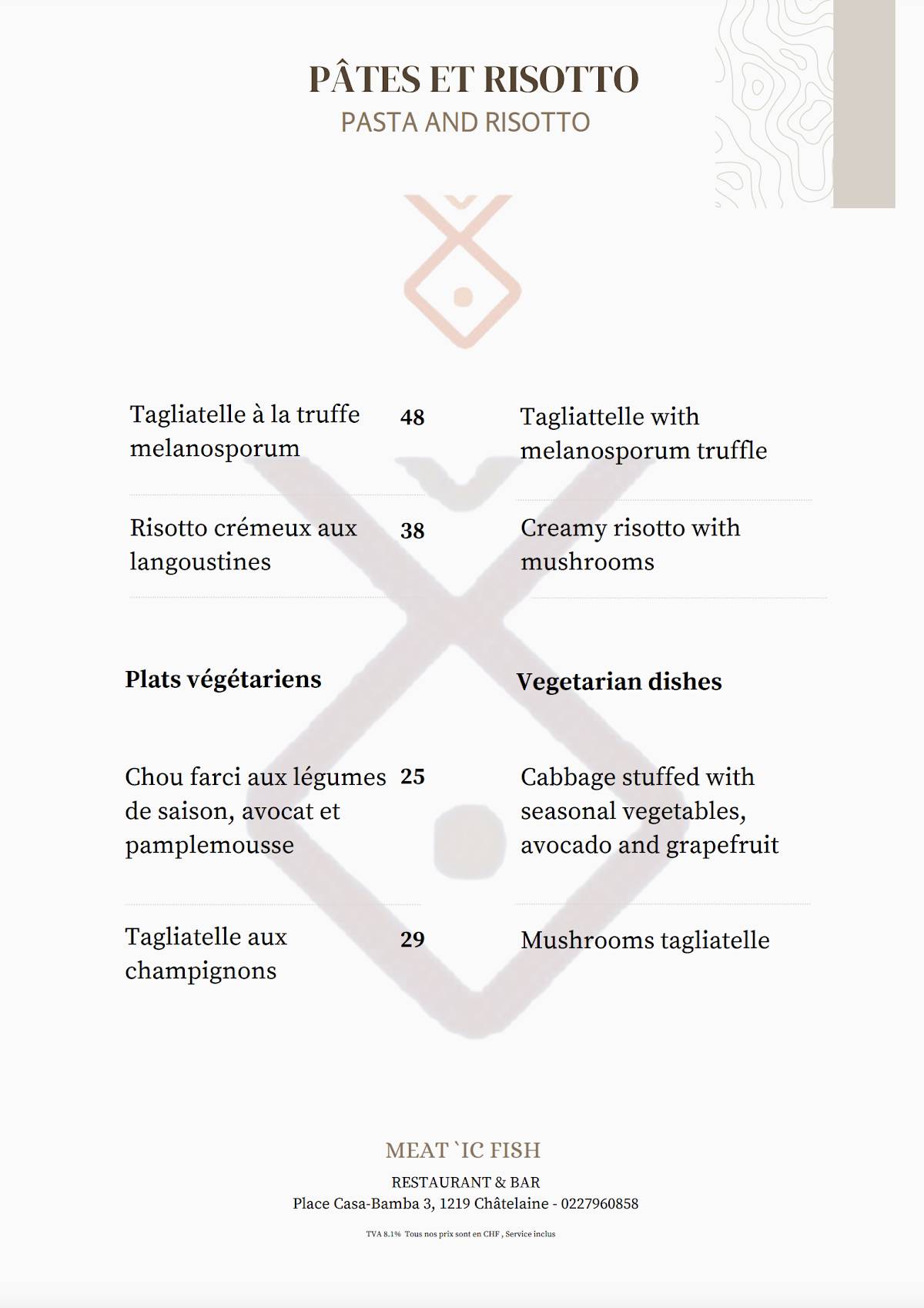 Menu di Meat`ic Fish 