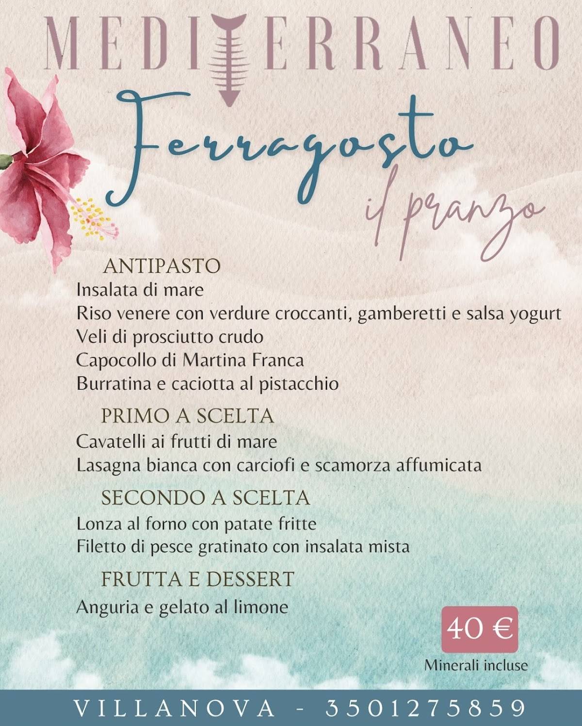 Menu di Mediterraneo - Ristorante Pizzeria 
