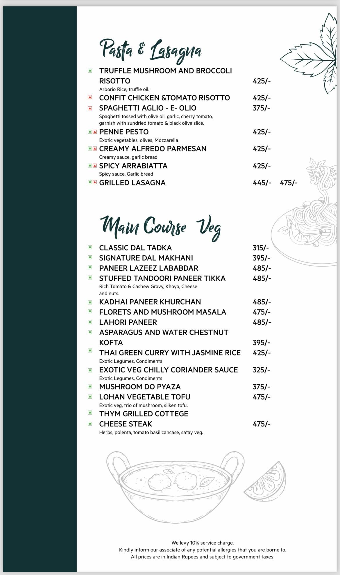 Meraki The Bistro menu