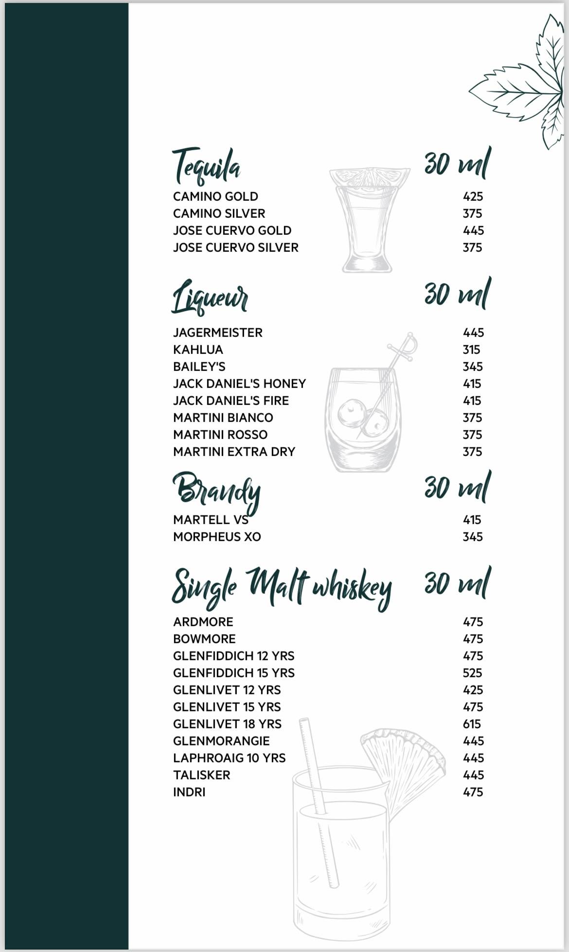 Meraki The Bistro menu
