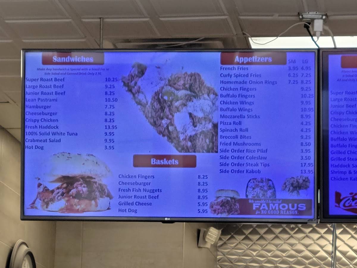 Menu at Mikey’s Famous Roast Beef & Seafood restaurant, Billerica
