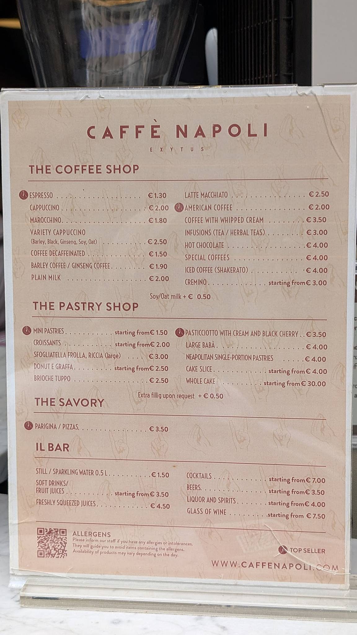 Menu di Caffè Napoli - Duomo 