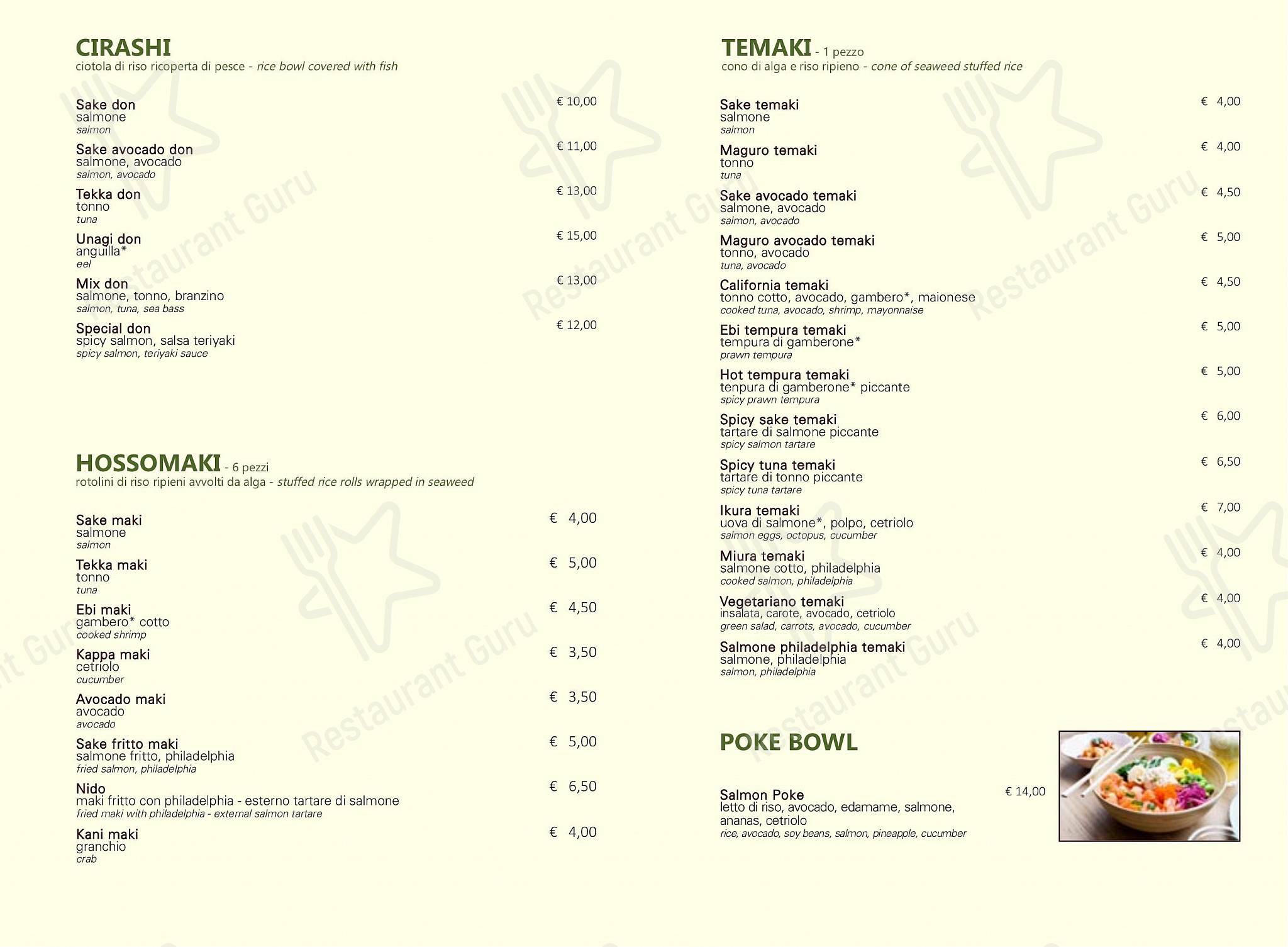 Menu bar per Mitsui RAMEN San Gregorio in Milano