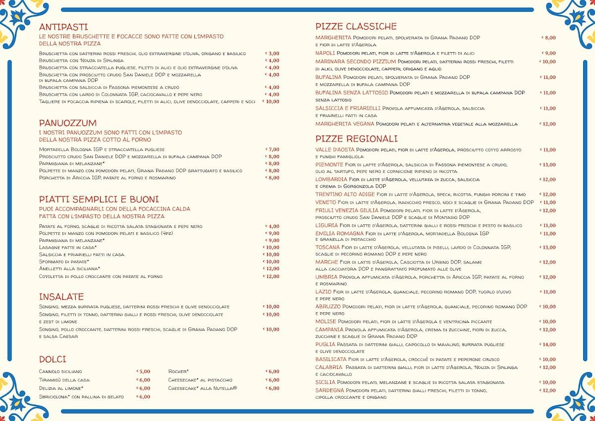 Menu di Pizzium - Viale Tunisia 