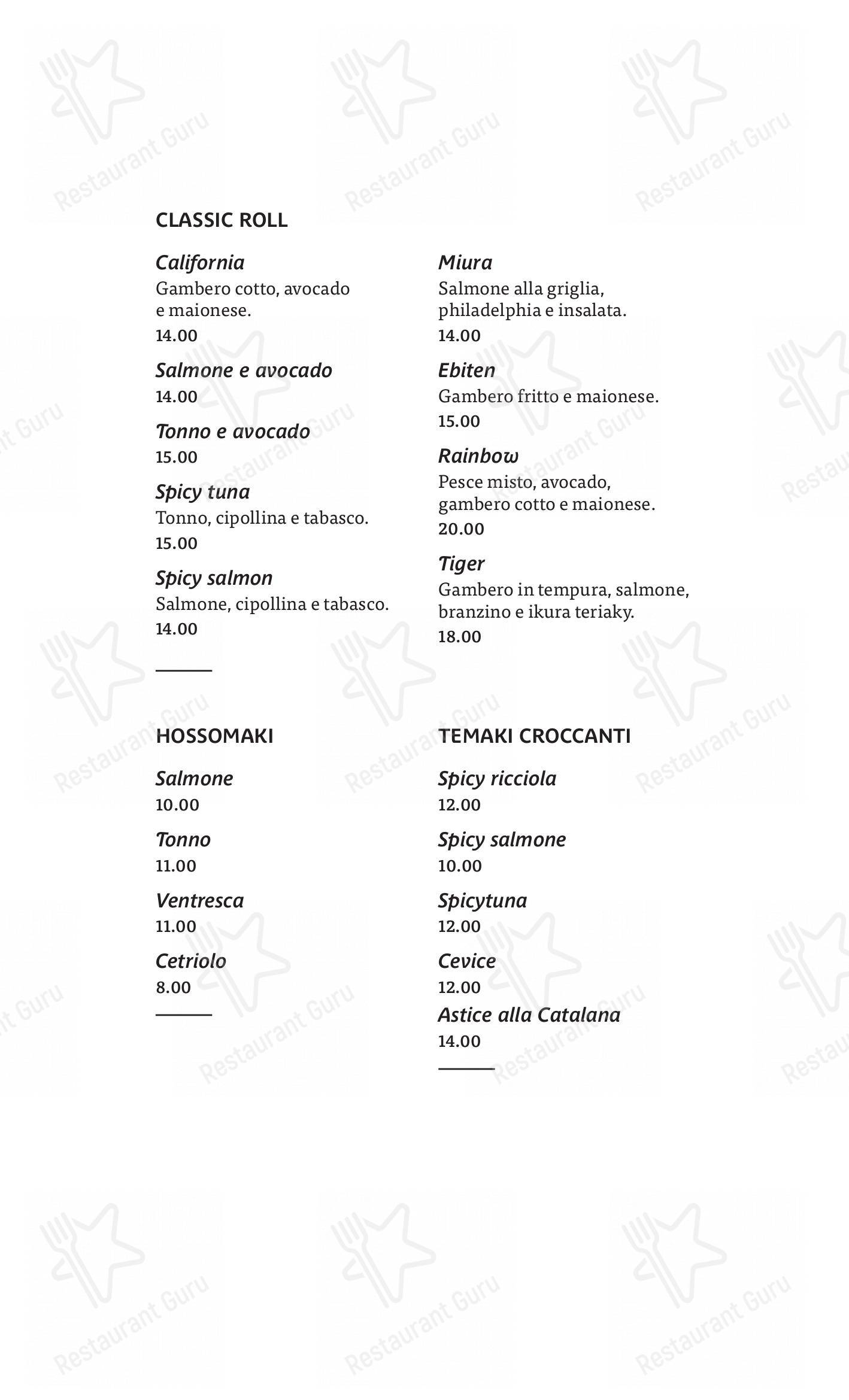 Menu per QOR - Ristorante Giapponese - Milano ristorante