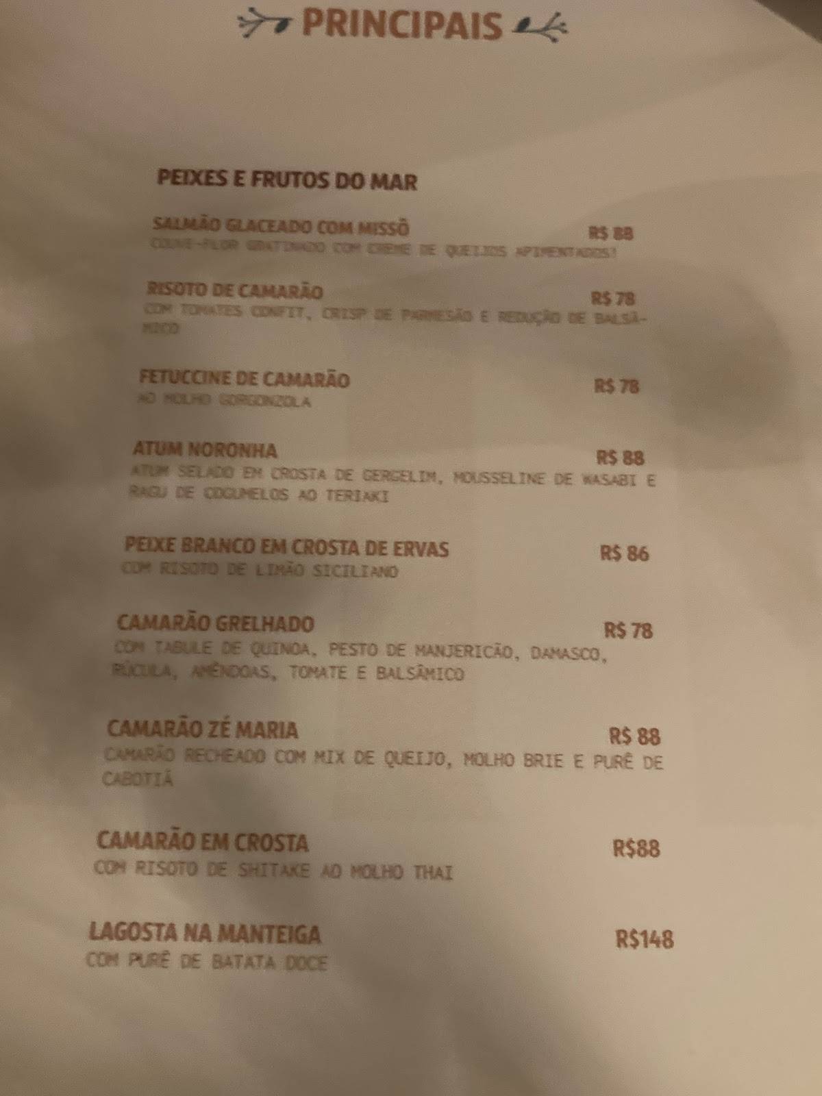 Mingus Zé Maria cardápio