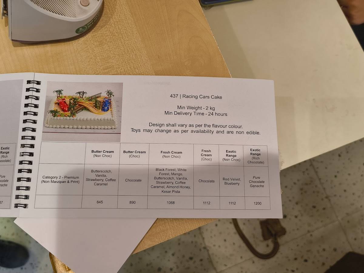 Mio Amore menu