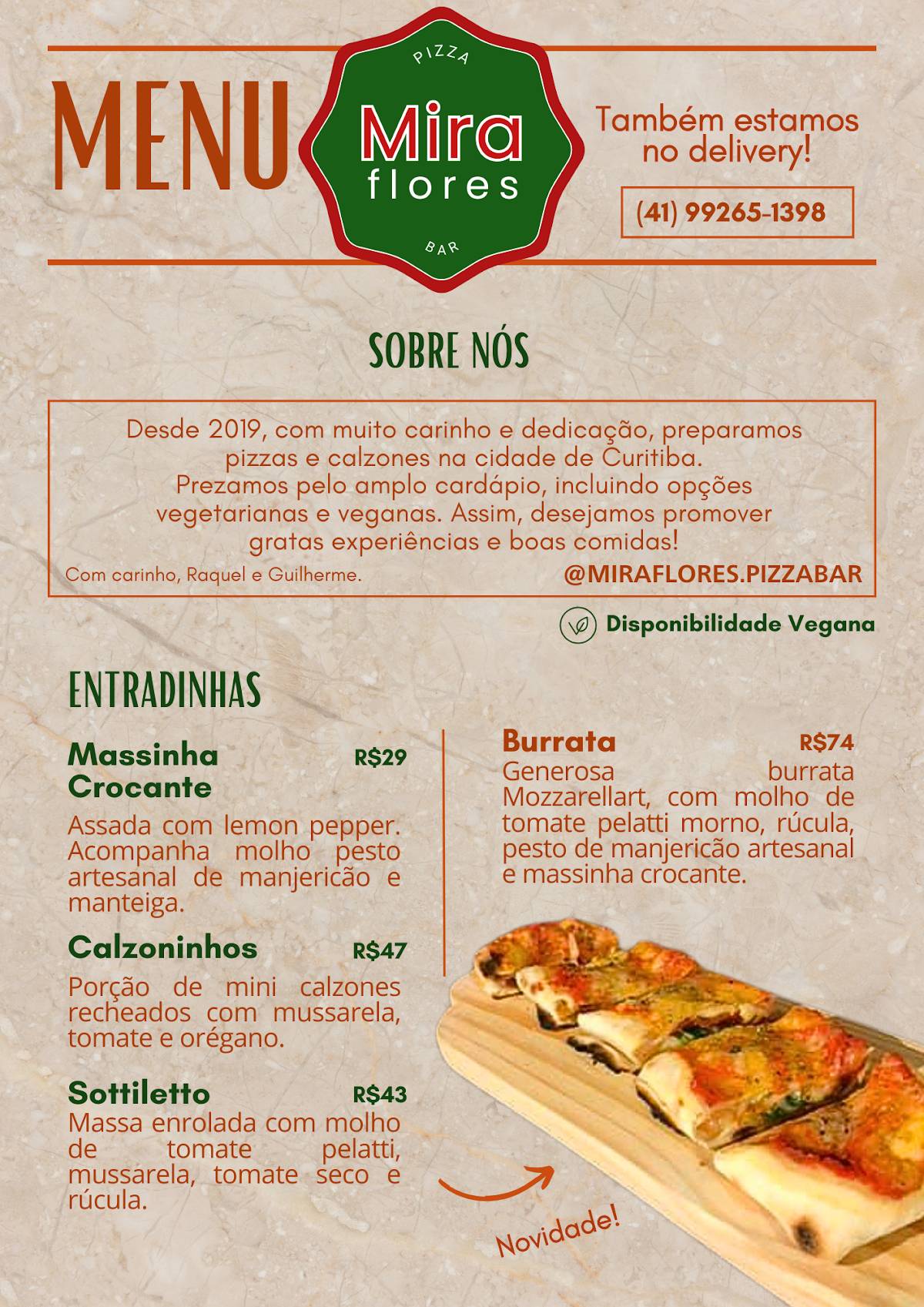 Miraflores Pizza Bar cardápio