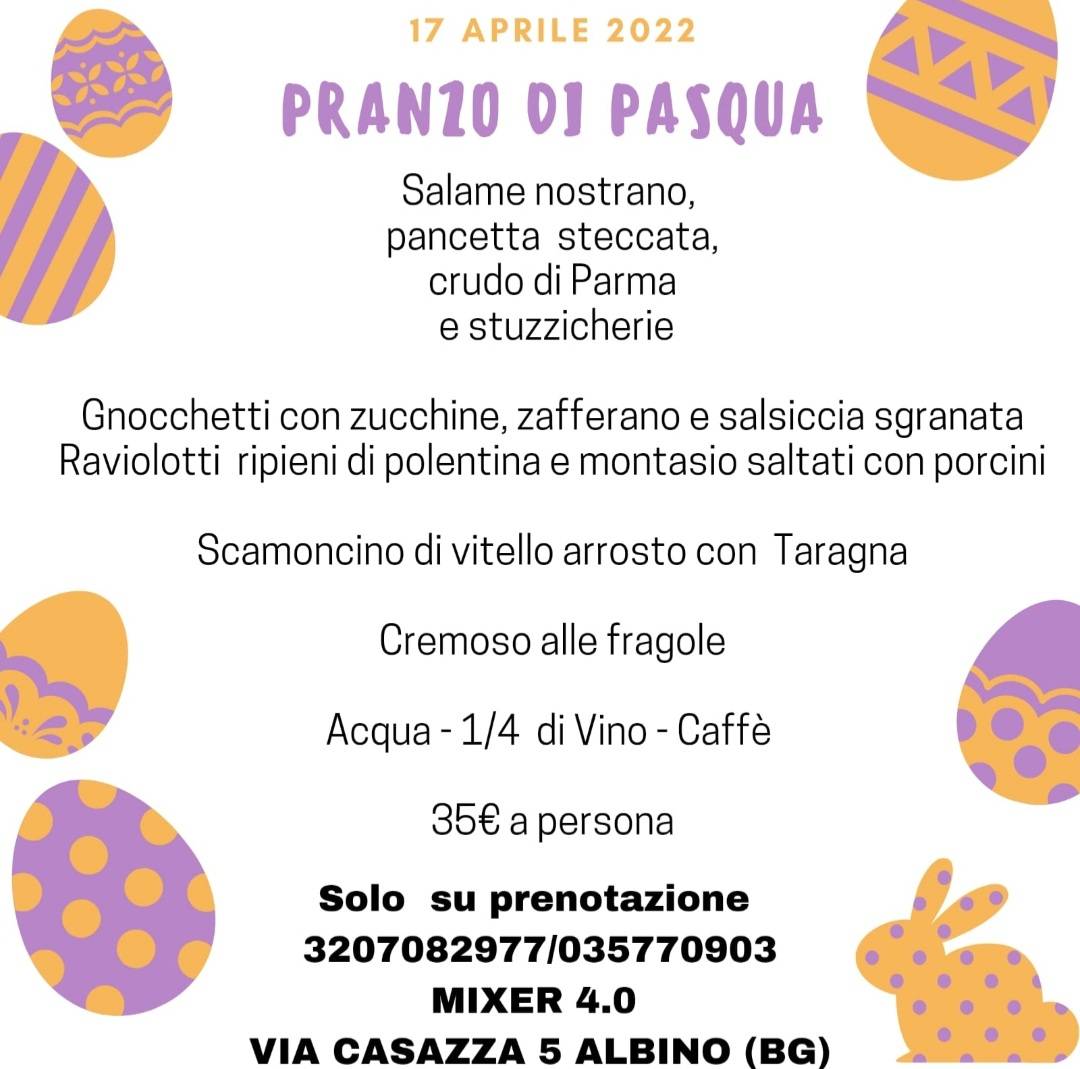 Menu di Mixer 4.0 Bruschetteria Pizzeria Spaghetteria 