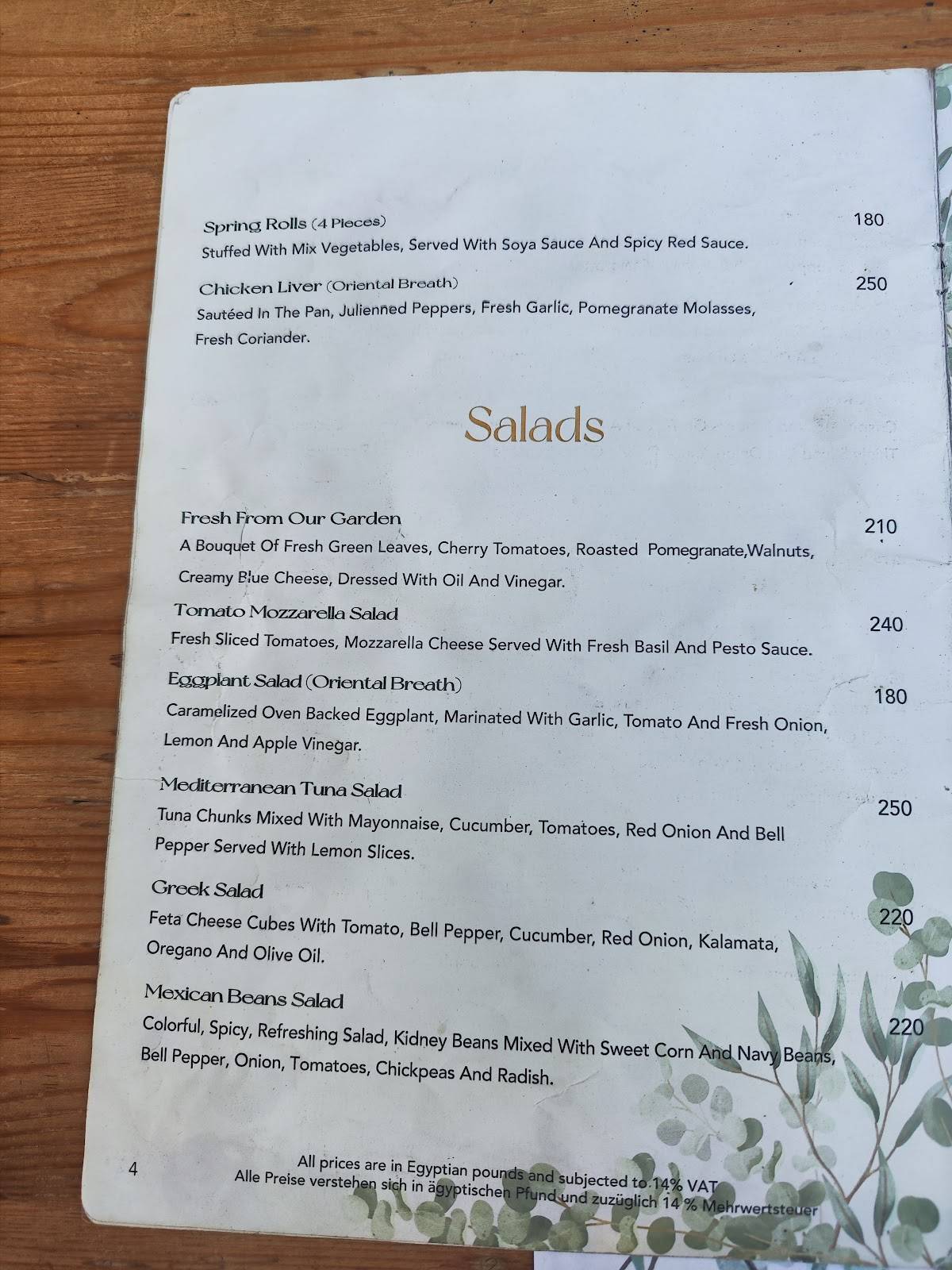 Menu de Moby Dick Restaurant