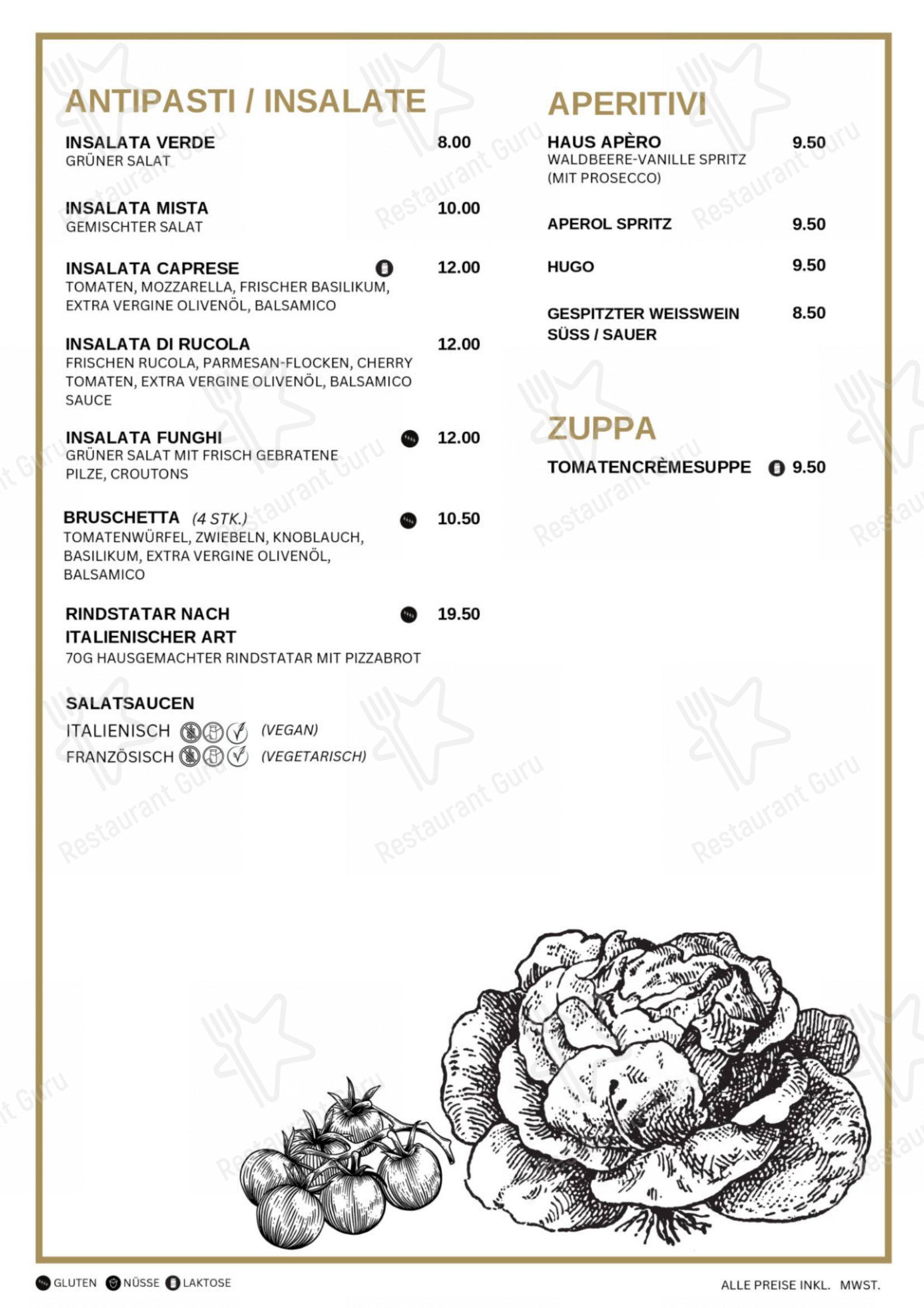 Menu bar per Molini Ristorante & Pizzeria Sarnen pizzeria