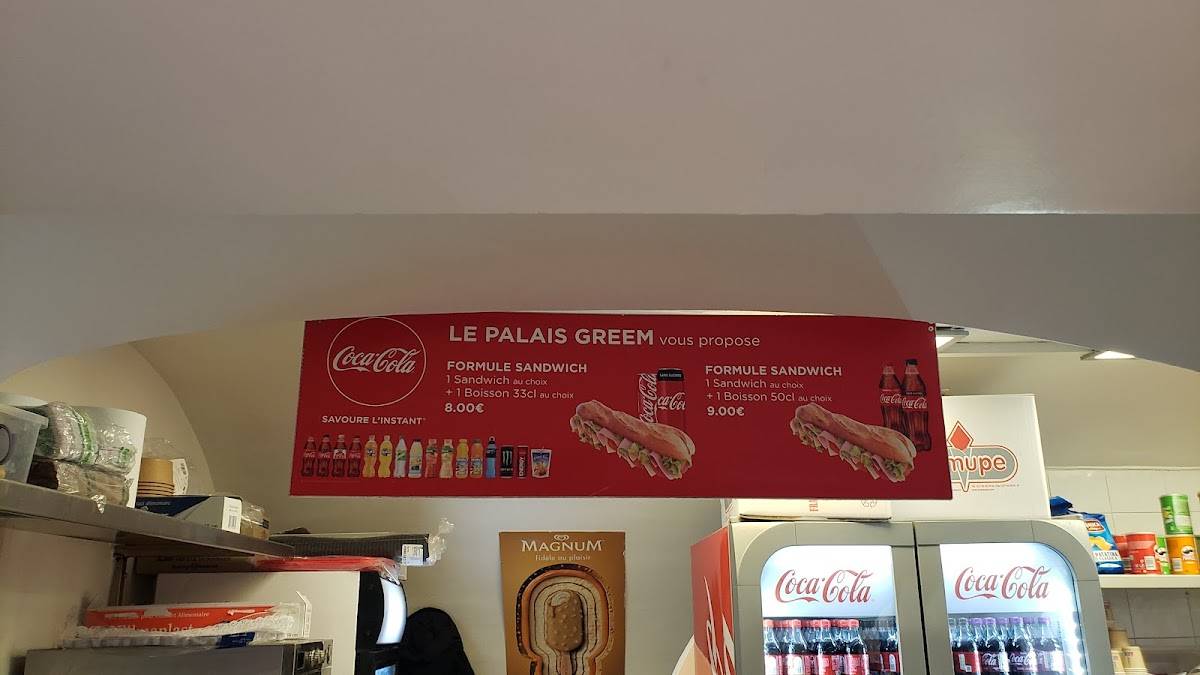 Menu de Palais Greem