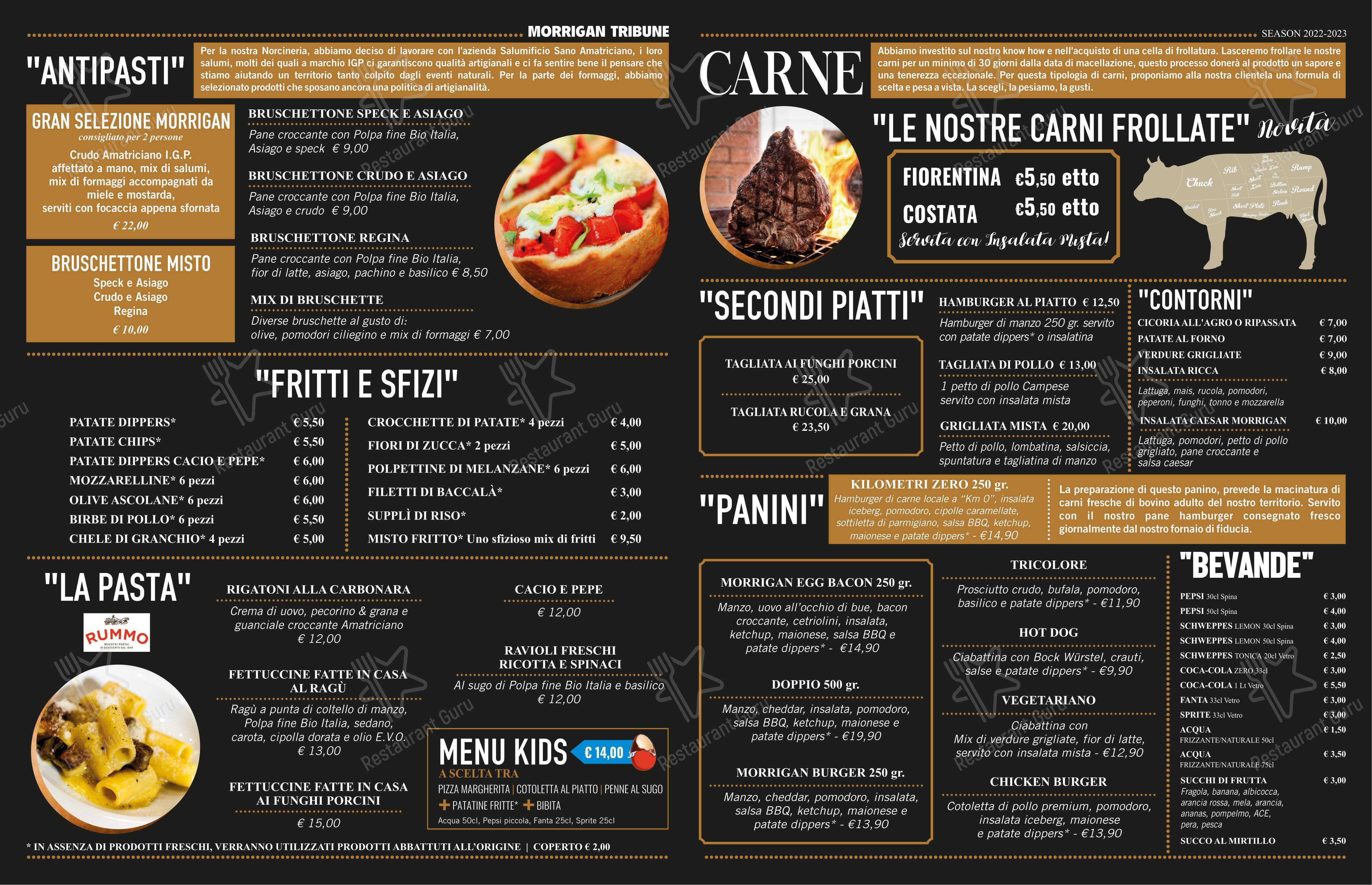 Menu di Morrigan RistoPub - Menu