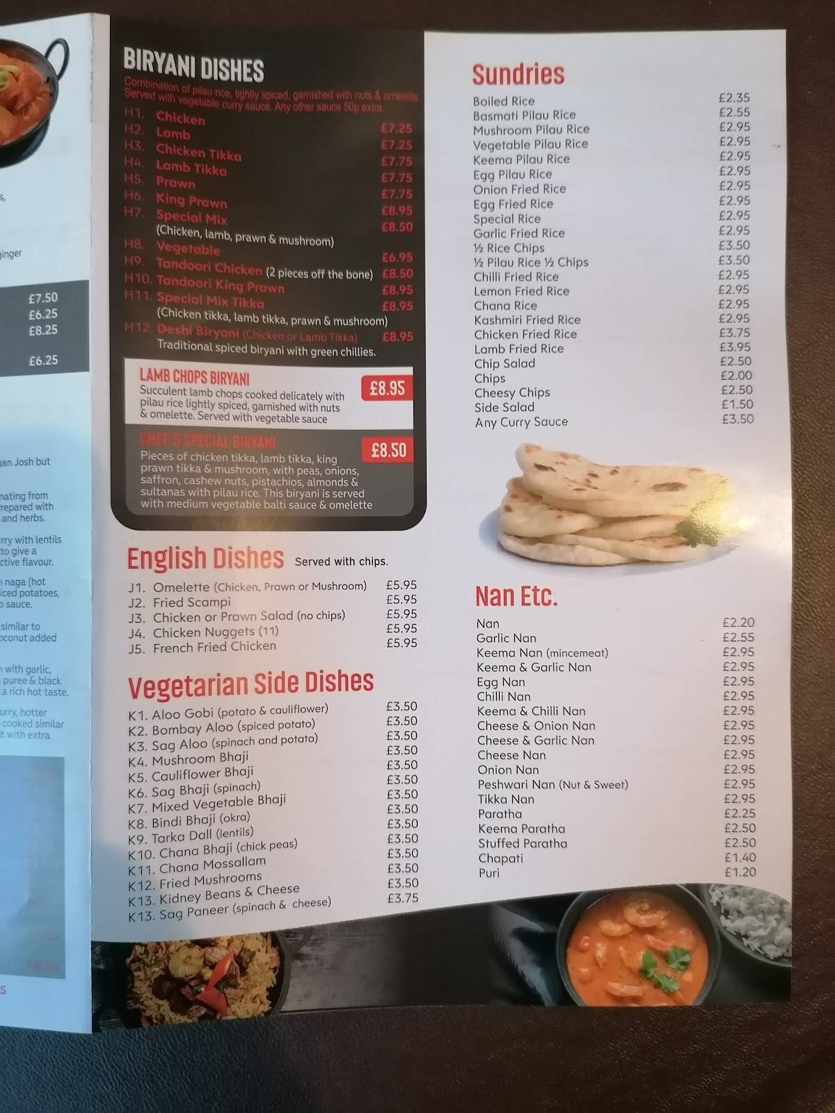 Menu at Moss Bank Express restaurant, St Helens