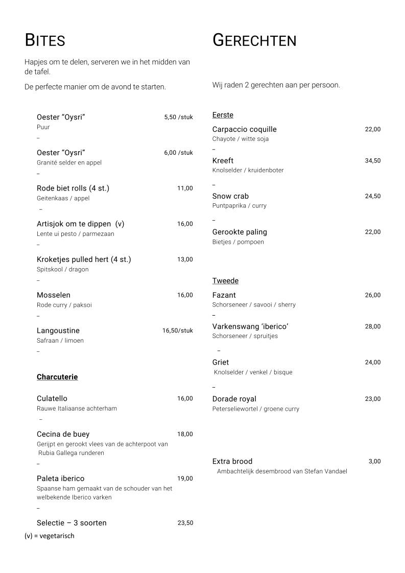 Menu de Mout