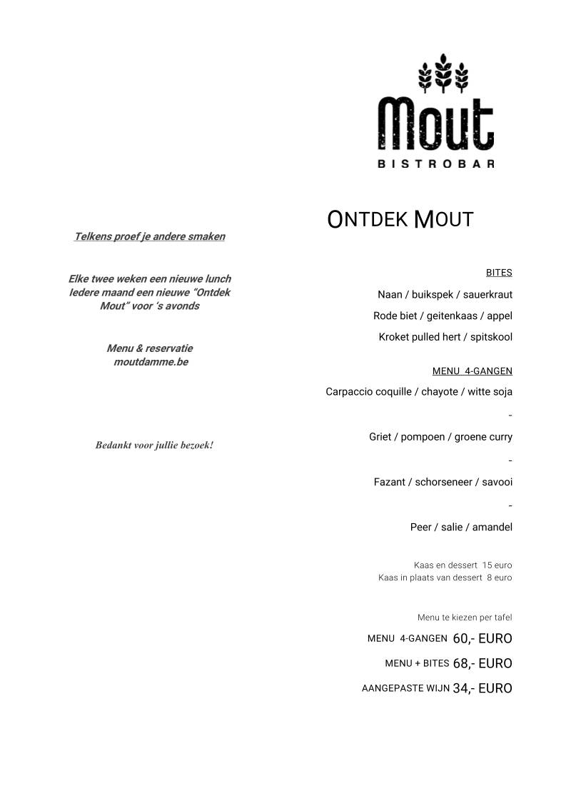 Menu de Mout