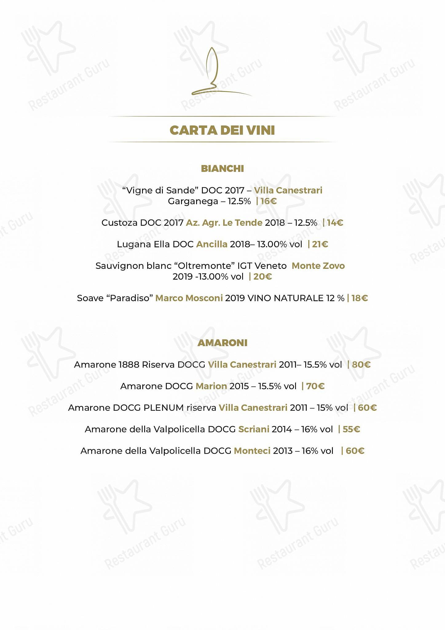 Menu di Agriturismo Corte Scaligera - piatti e bevande