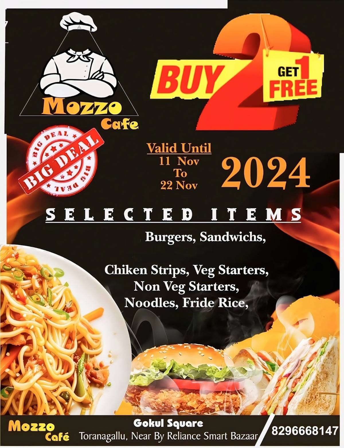Mozzo cafe menu