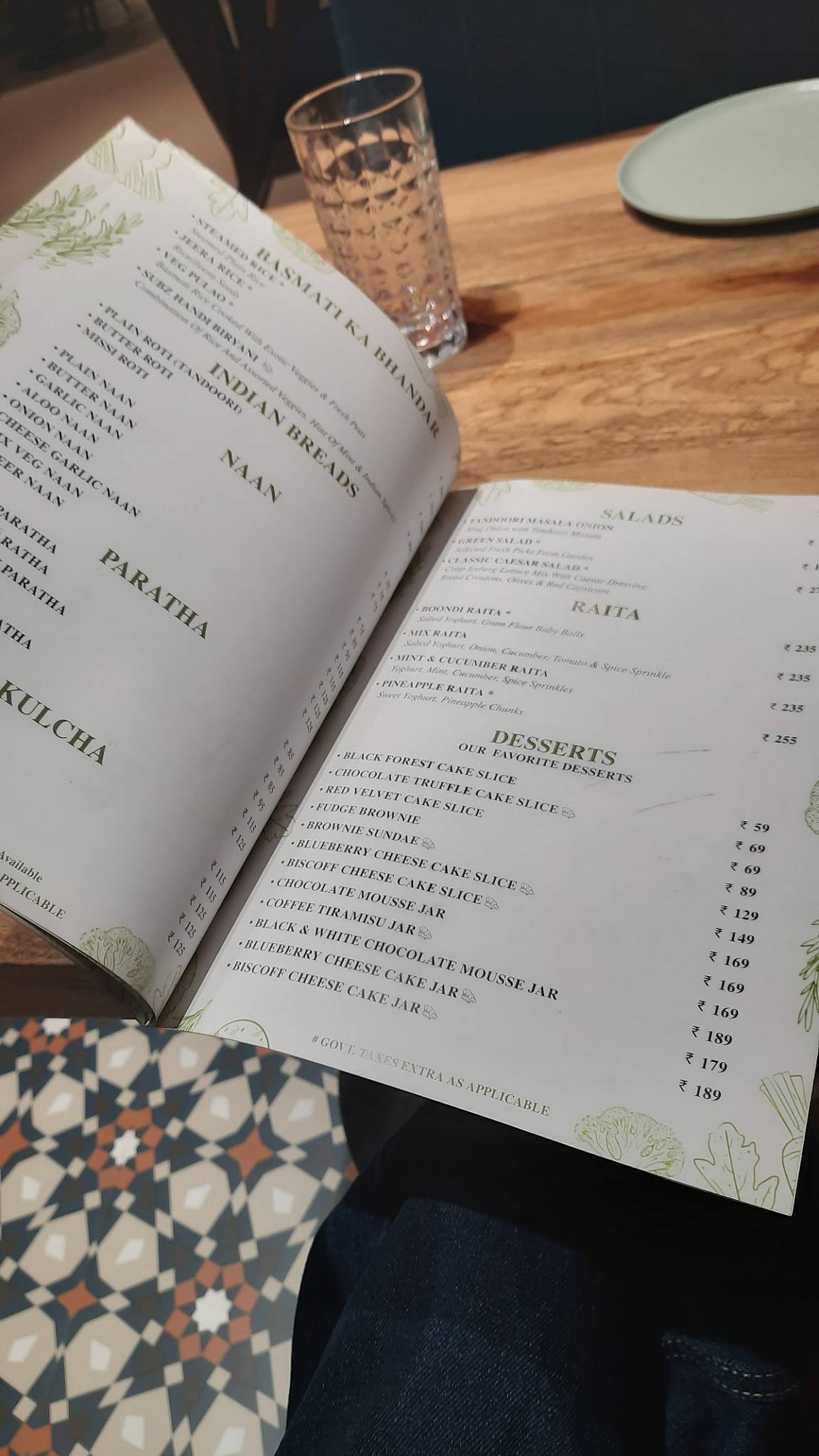 Mulethi Cross River mall menu