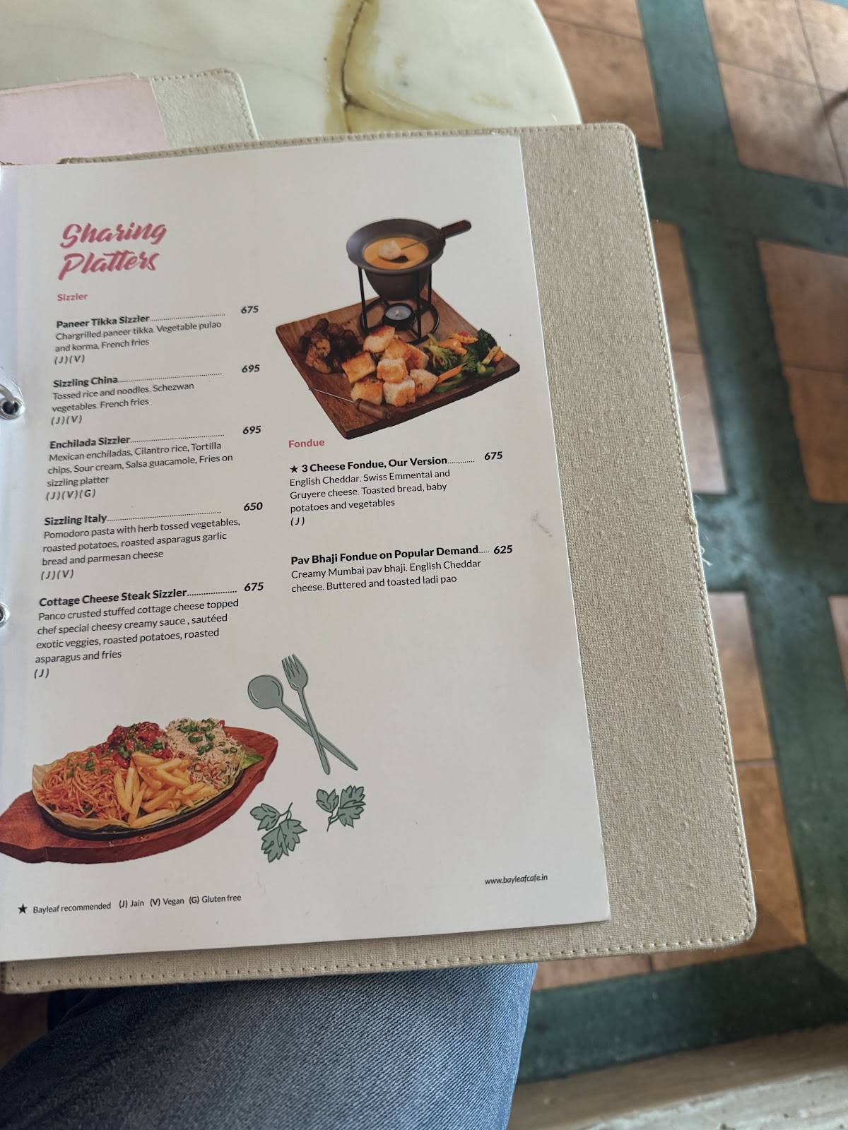 Bayleaf Cafe menu