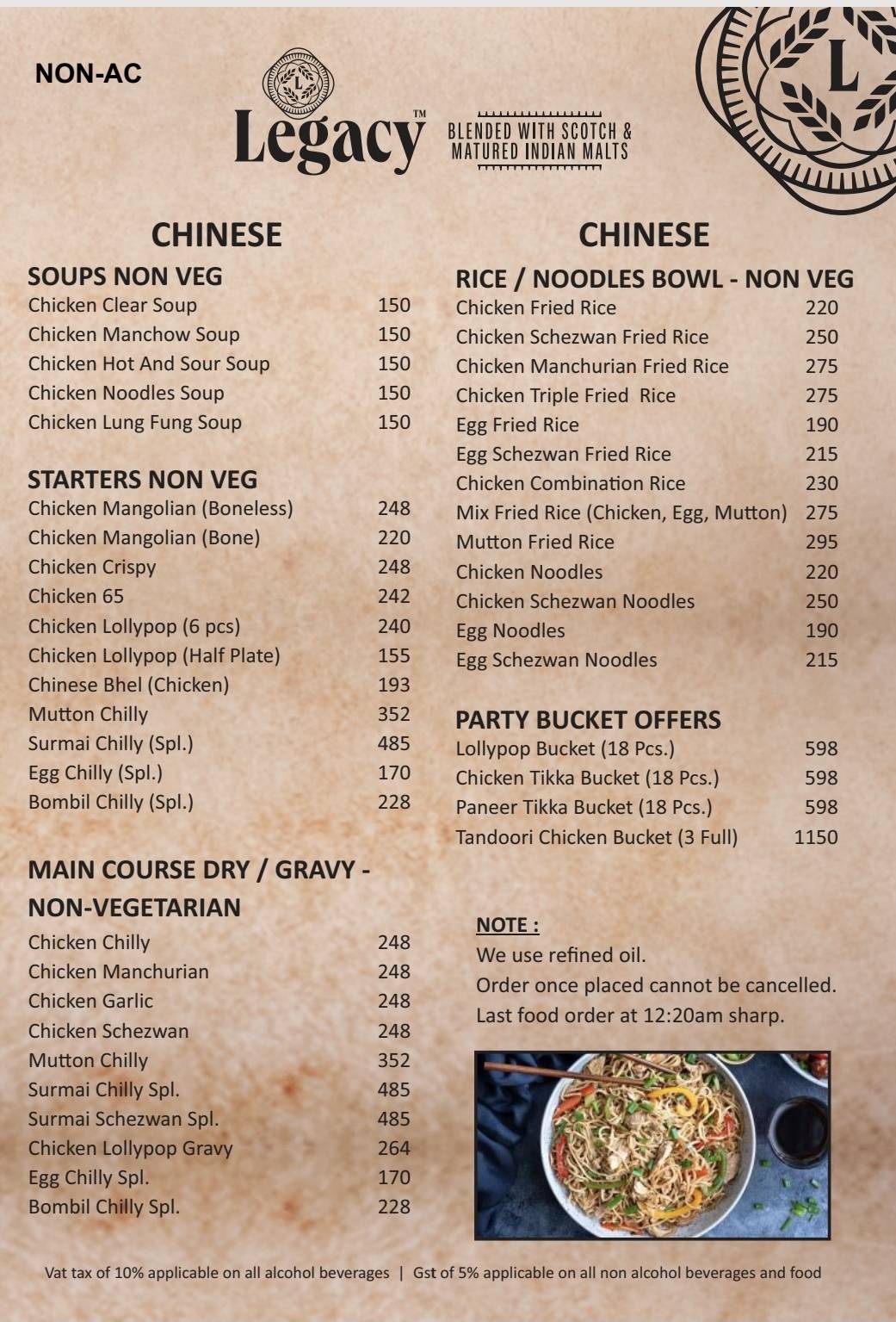 Hotel Triveni Bar and Restaurant Best Restaurant in Bandra menu