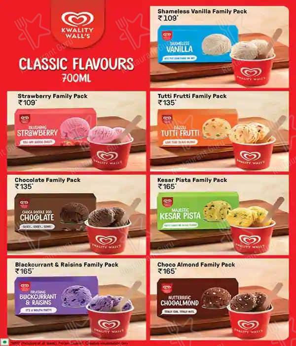 Kwality Wall's Ice Cream And More menu